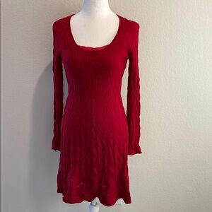 M Missoni Red Long Sleeve Knit Dress  EU Size 42/ US Size 10